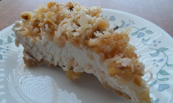 caramel drizzle pie slice