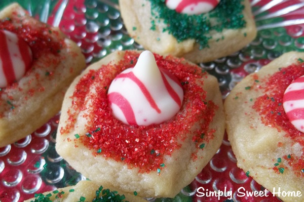 Candy Cane Kiss Cookies