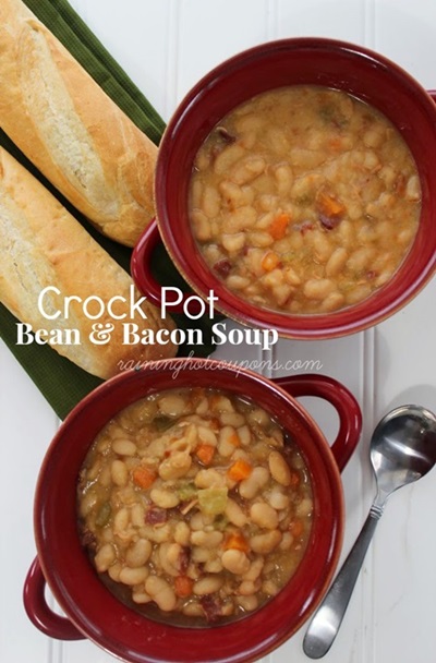 Crock Pot Bean and Bacon Soup