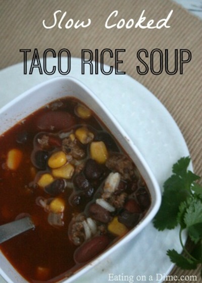 Slow Cooker Taco Rice Soup
