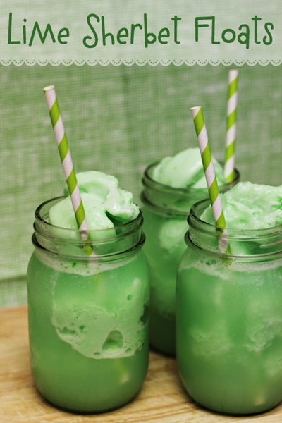 Lime Sherbet Floats