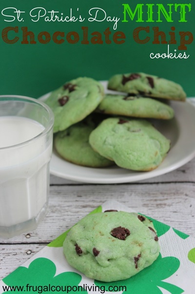 St. Patricks Day Mint Chocolate Chip Cookies