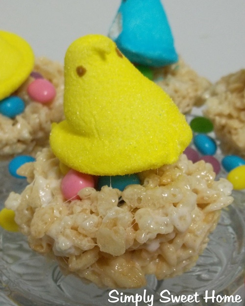 Rice Krispie Peep Nests