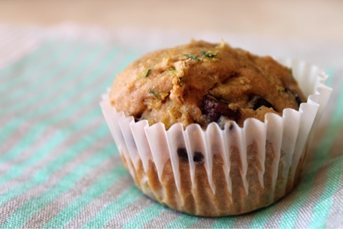Zucchini Banana Chocolate Chip Muffins