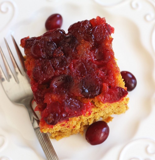 Cranberry Pumpkin Upside Down Cake