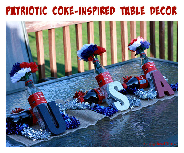 Patriotic Coke-Inspired Table Decor