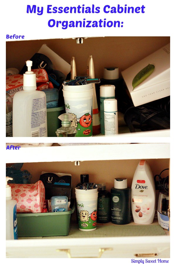 My Essentials Cabinet Organization