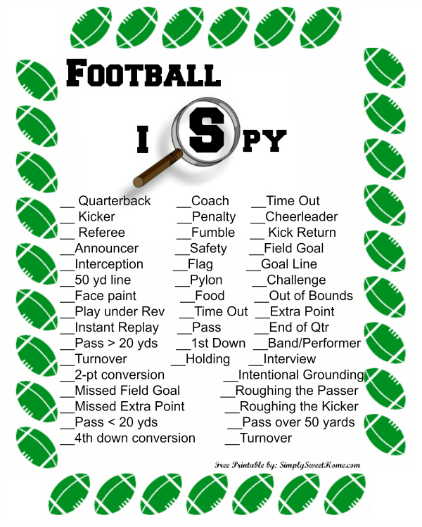 Football I Spy Printable Preview