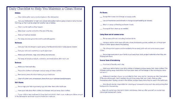 Printable Checklist Preview