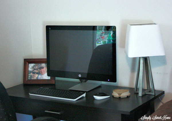 desk and lamp