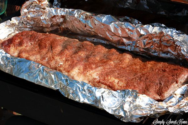 Ribs cooking on the grill