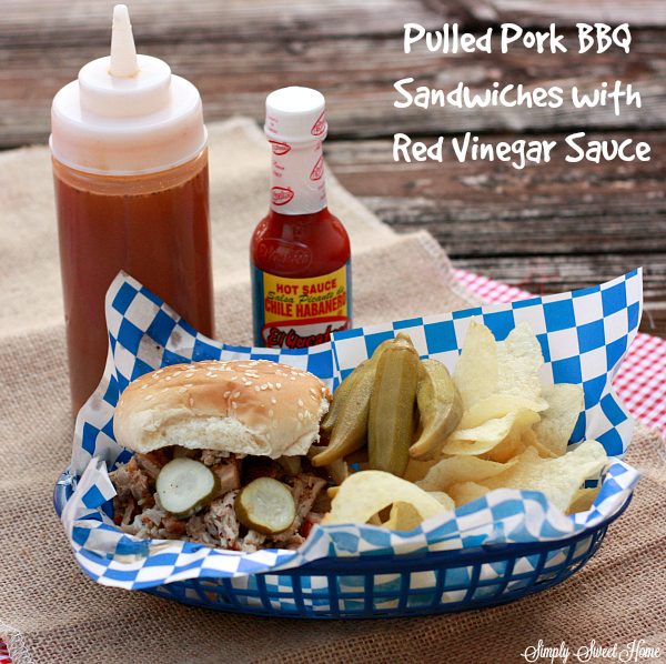 Pulled Pork BBQ Sandwiches with Red Vinegar Sauce