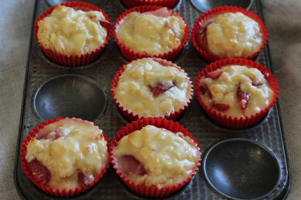 White Chocolate Strawberry Muffins