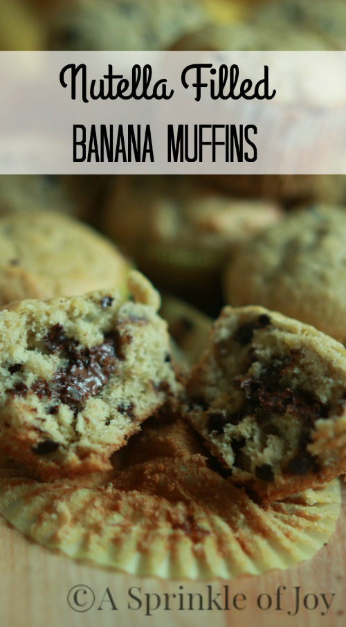 Nutella Filled Banana Muffins